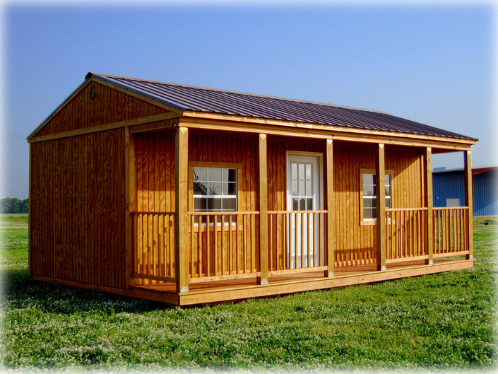 Graceland Side Porch Cabin - Discount Portable Buildings